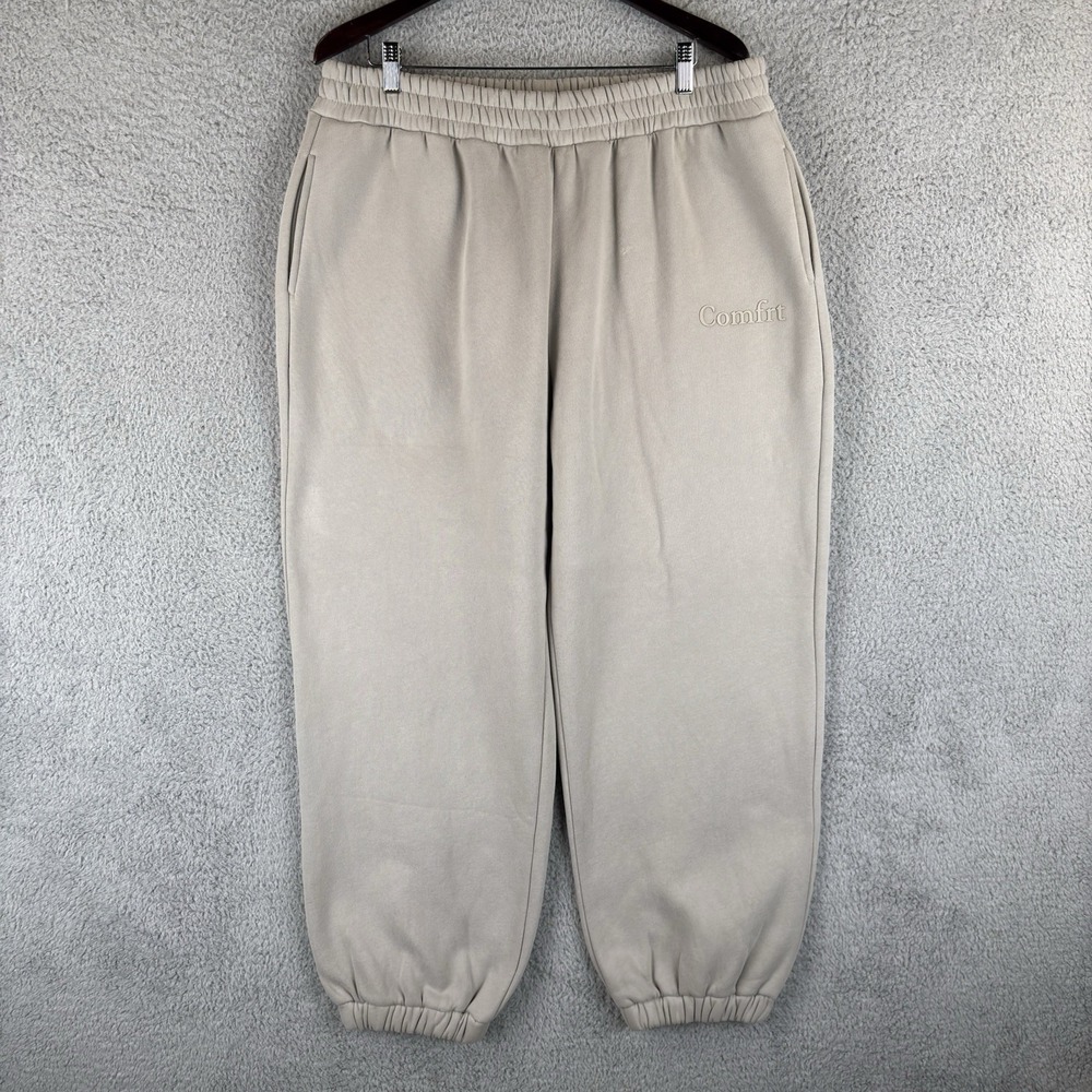 Cmfrt Minimalist Sweatpants Size 2XL Beige Heavyweight Fleece Cotton‎ Blend
